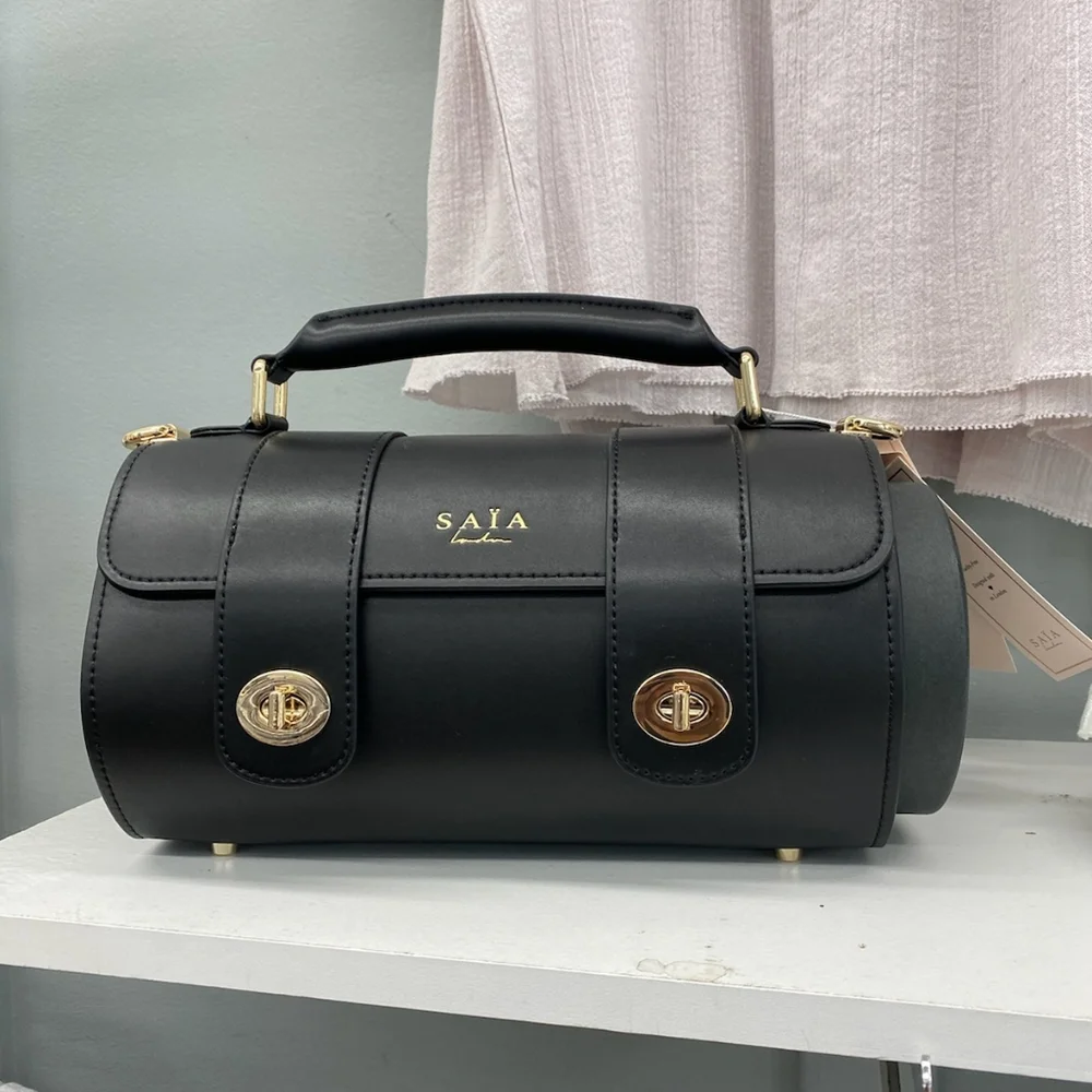 NWT $395 Saia London luxury vegan leather yoga mat bag with strap - Picture 2 of 7